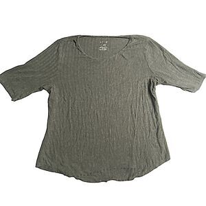Apt 9 Womens Size Large Petite Blouse Top Classic Everyday Casual Gray Cozy